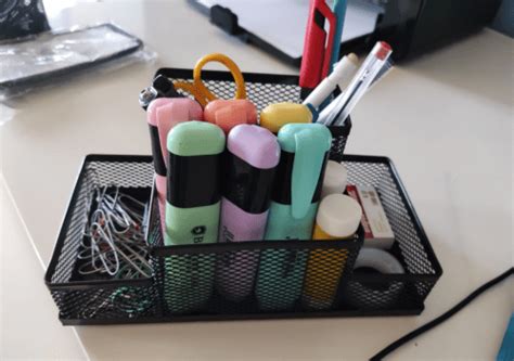 Metal Mesh Home Office Pen Pencils Holder Desk Stationery Storage Organizer Box