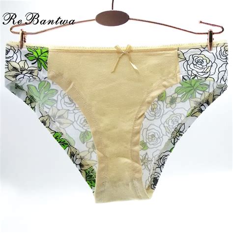 Rebantwa 3pcs Cotton Women Underwear Interest Sexy Panties Ladies Briefs Lingerie Floral