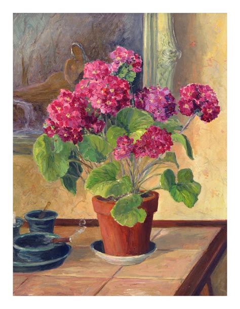 Unknown Geraniums And Nude Figure Still Life For Sale At 1stdibs