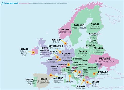 Tourist Attraction Of Every Country In The World On One Map