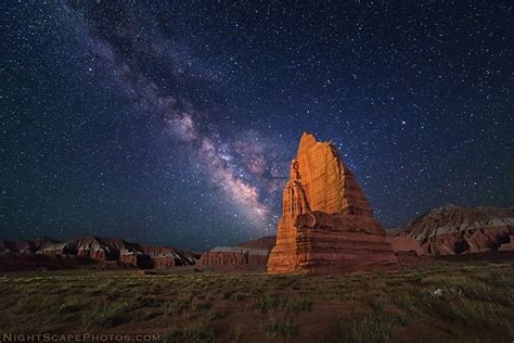Milky Way Over Temple Of The Moon In Cathedral Valley Capitol Reef