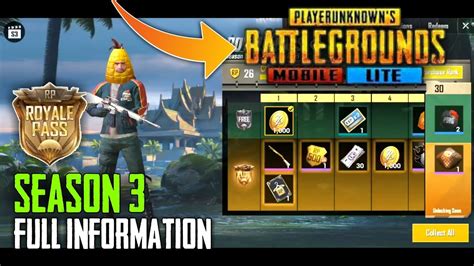 PUBG MOBILE LITE SEASON 3 ROYALE PASS NEW UPDATE YouTube