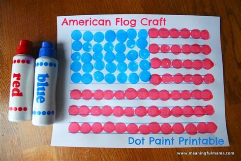 On our site you can print pictures of the american flag for free. American Flag Craft with Do-A-Dot Paints | American flag ...