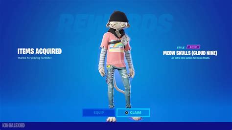 How To Get Meow Skulls Cloud Nine Style Skin Free In Fortnite Meow