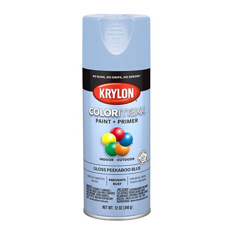 Krylon K05530007 Colormaxx Paint Primer Spray Gloss Peekaboo Blue