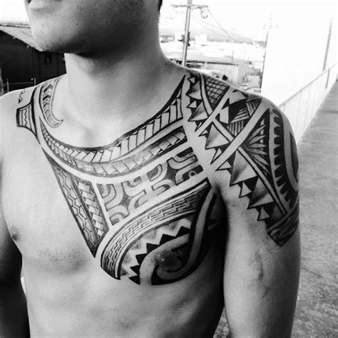 Maori tattoo tells the story of the maori origins but many of the symbols are traditional which will incorporate the modern pattern into it. 50 Polynesian Chest Tattoo Designs For Men - Tribal Ideas