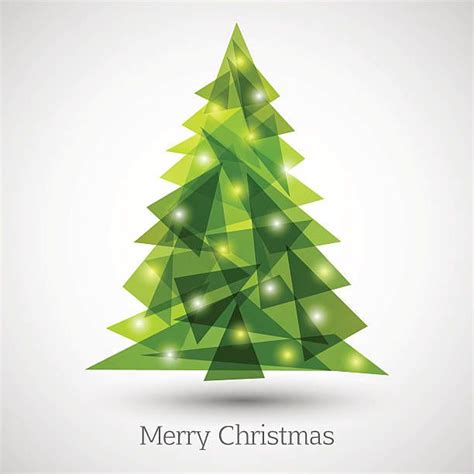Abstract Christmas Tree Made Of Green Triangles Christmas Tree