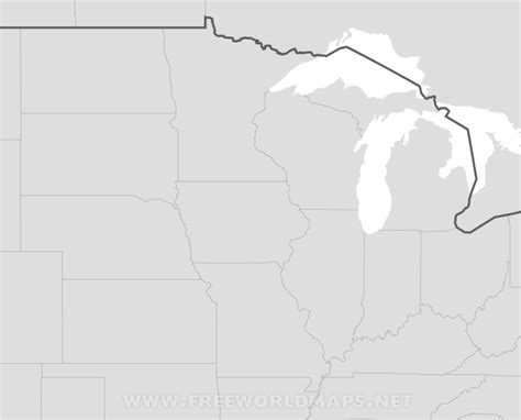 Blank Midwest States Map