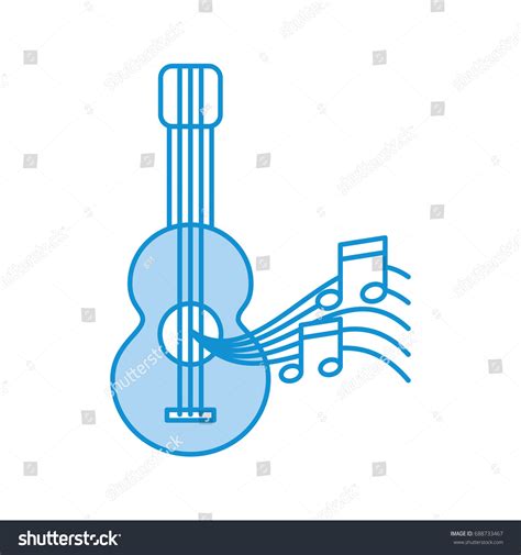 Acoustic Guitar Music Notes Stock Vector Royalty Free 688733467