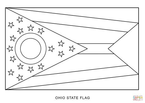 Vlag van Ohio kleurplaat Gratis Kleurplaten printen