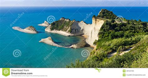 Cape Drastis Cliffs On Corfu Island Greece Stock Image Image Of