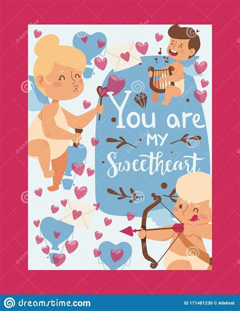 Valentine Day Typographic Poster Vector Illustration Card Template