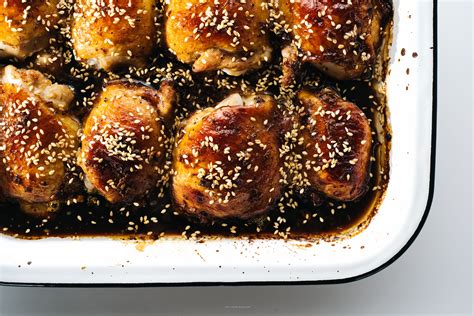 Easy Oven Baked Sesame Chicken Thighs · I Am A Food Blog I Am A Food Blog