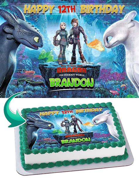 Free 2 Day Shipping Buy How To Train Your Dragon 3 Edible Cake Image