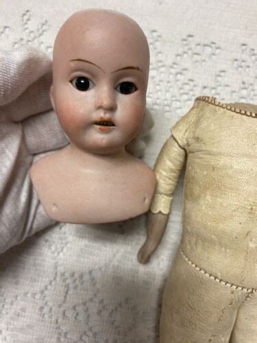 Antique 11” German Bisque Head Kid Leather Body Doll I Have More Ebay