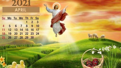 April 2021 Calendar Easter Jesus Wallpaper 72168 Baltana