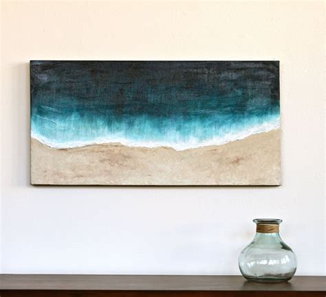 Beach Original Abstract Art Acrylic Painting On Thick Canvas Etsy