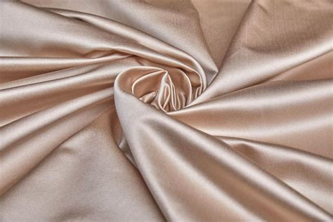 Buy Fabric Online Silk Cotton Duchesse Satin Nude Structured