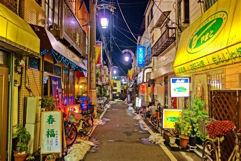 Fond Décran Japon Rue Paysage Urbain Nuit Asie Bâtiment Soir