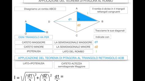 20 Applicazione Del Teorema Di Pitagora Al Rombo Youtube
