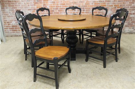 A beautiful home deserves a beautiful dining table where family and friends can get together. Large round farm table up to 86" in diameter - Lake and ...