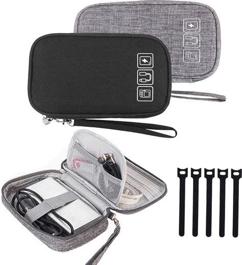 2 Pcs Small Travel Cable Organizer Bag Electronic