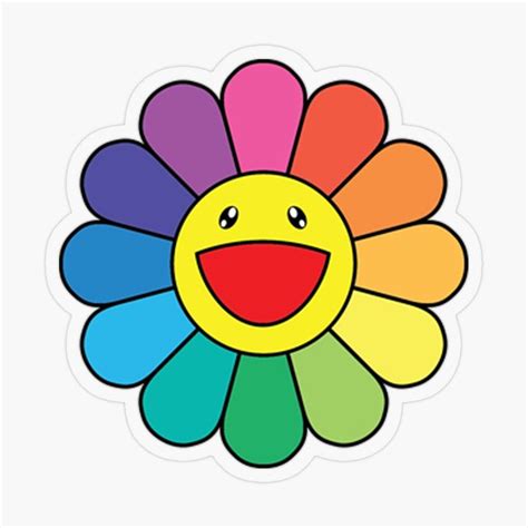 Similar with watercolor sun png. 'Takashi Murakami ' Transparent Sticker by Premiumboss in ...