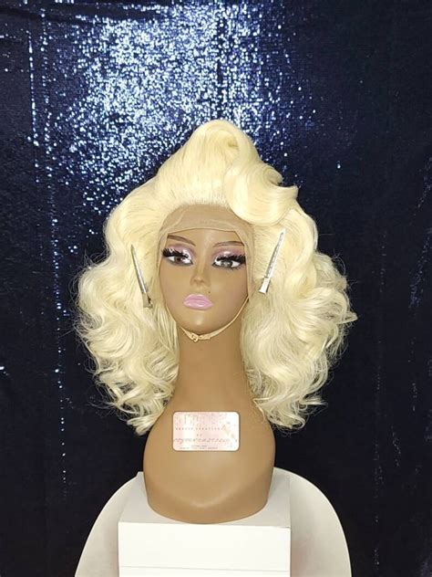 Drag Queen Curly Marilyn Monroe Style Wigs Dragshow Halloween Etsy