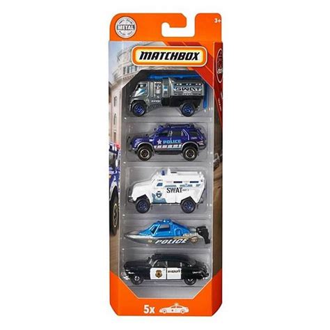 Matchbox Set Cu 5 Maşinuţe Vehicule De Poliție Tulliro