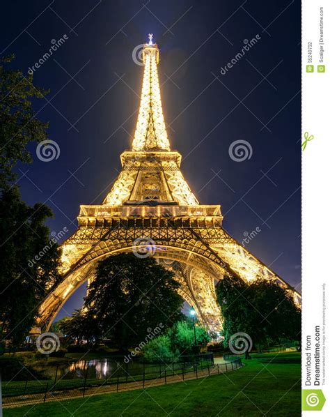 The tower was built by gustave eiffel as the entrance arch for the international exhibition of paris of 1889. The Eiffel Tower At Night In Paris Editorial Photography ...