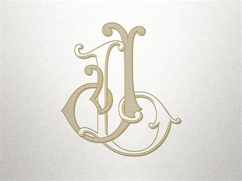 Wedding Printable Monogram Jl Lj Printable Monogram Vintage