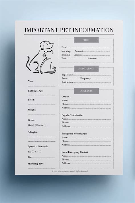 Pet Information Sheet Printable Printable Word Searches