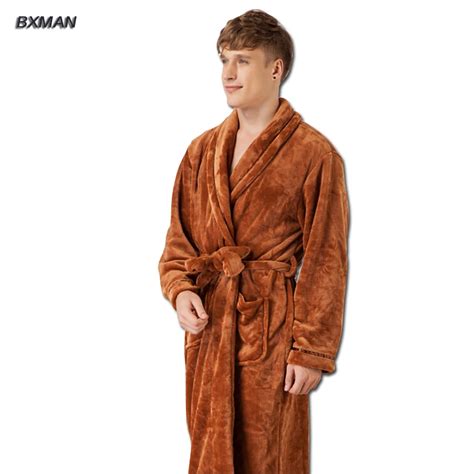 Bxman Brand New Style Robe Men Bathrobe Mens Thicken Flannel Bathrobes