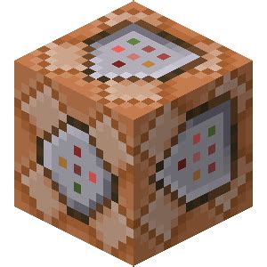 Command blocks fire off a command when a redstone signal is sent to it. Command Block - Official Minecraft Wiki