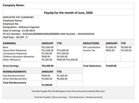 Salary Slip Download Payslipsalary Slip Format In Excel