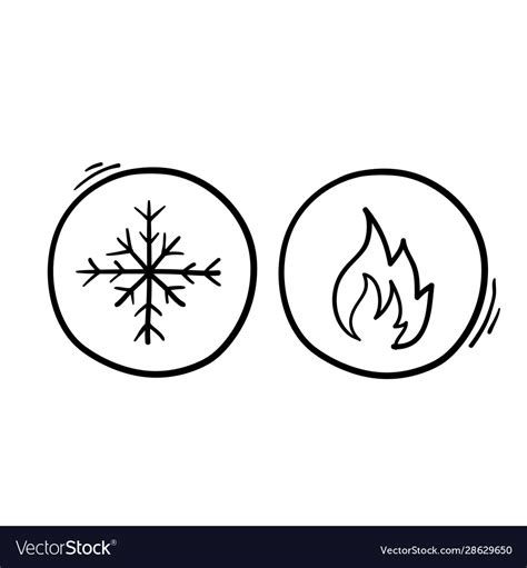 Hot And Cold Symbol Icon Set On White Background Vector Image