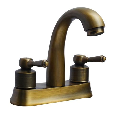 Delta faucet windemere 2 handle centerset bathroom faucet with metal drain assembly polished brass b2596lf pb. Antique Brass 4 Inch Centerset Bathroom Faucet Utility ...