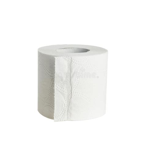 Single Roll Of White Toilet Paper Isolated Stock Photo Image Of