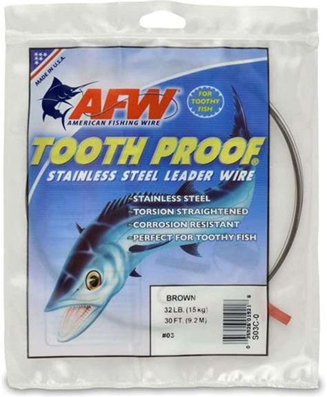 American Fishing Wire S03c 0 3 Toothproof Ss Leader Tackledirect