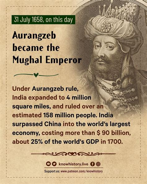 On This Day Aurangzeb Became The Mughal Emperor Rislamichistory