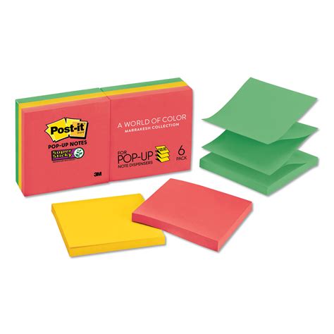3m Post It Pop Up 3 X 3 Note Refill 3 X 3 Playful Primaries