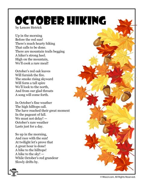 October Kids Poems To Read Woo Jr Kids Activities Childrens