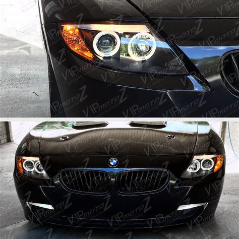 For 03-08 bmw z4 coupe roadster m-power black dual angel eye halo