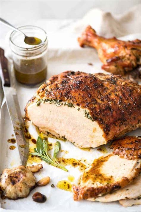 Garlic Herb Butter Roast Turkey Breast Recipetin Eats