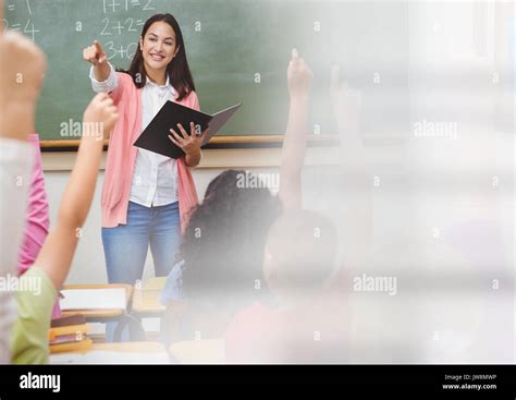 Digital Composite Of School Teacher With Class Stock Photo Alamy