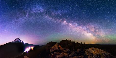 Justspace Milky Way Galaxy Over Mount Hood In Oregon Js