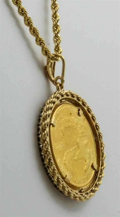 50 Liberty 1 Ounce Gold Coin Pendant With Diamond Bezel At 1stdibs