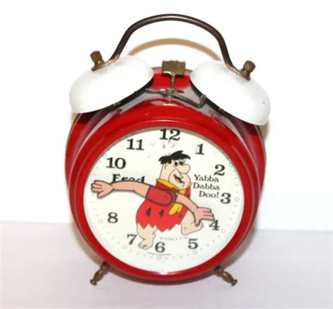 Vintage H B P 1973 The Flintstones Fred Yabba Dabba Doo Alarm Clock
