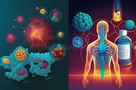 Viruses And Bacteria In The Human Body Stock Illustration