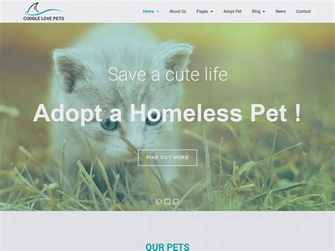 Template HTML Premium Profesional Cuddle Love Pet Plantillas HTML